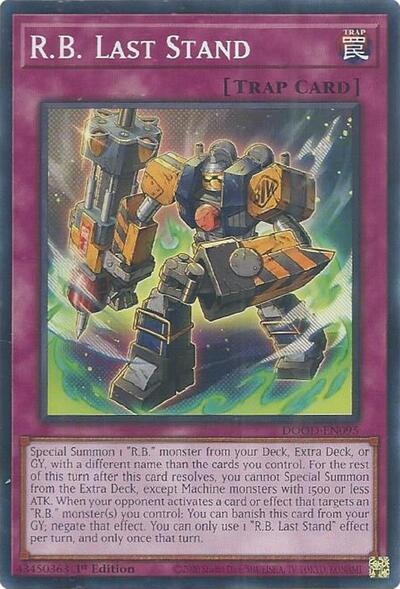 2025 YuGiOh: Doom of Dimensions (DOOD) - RB Last Stand (#DOOD-EN095, Common) (1st Edition, Near Mint)