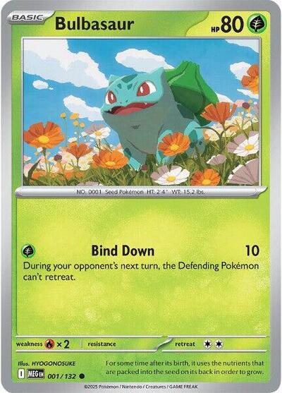 2025 Pokemon: ME01: Mega Evolution (MEG) - Bulbasaur 001 132 (#001/132, Common) (, Near Mint)
