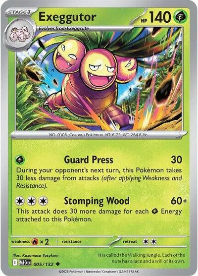 2025 Pokemon: ME01: Mega Evolution (MEG) - Exeggutor 005 132 (#005/132, Uncommon) (, Near Mint)