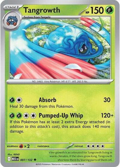 2025 Pokemon: ME01: Mega Evolution (MEG) - Tangrowth (#007/132, Uncommon) (, Near Mint)