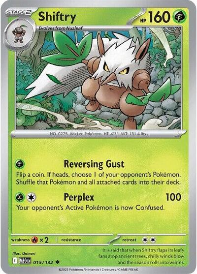 2025 Pokemon: ME01: Mega Evolution (MEG) - Shiftry (#015/132, Uncommon) (, Near Mint)