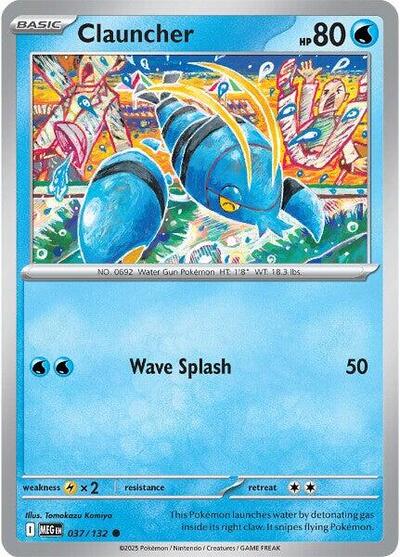 2025 Pokemon: ME01: Mega Evolution (MEG) - Clauncher (#037/132, Common) (, Near Mint)