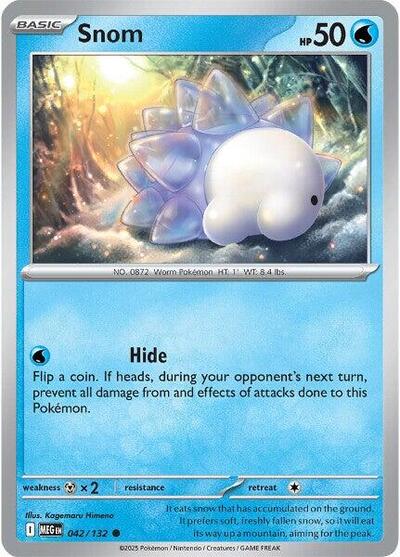 2025 Pokemon: ME01: Mega Evolution (MEG) - Snom (#042/132, Common) (, Near Mint)