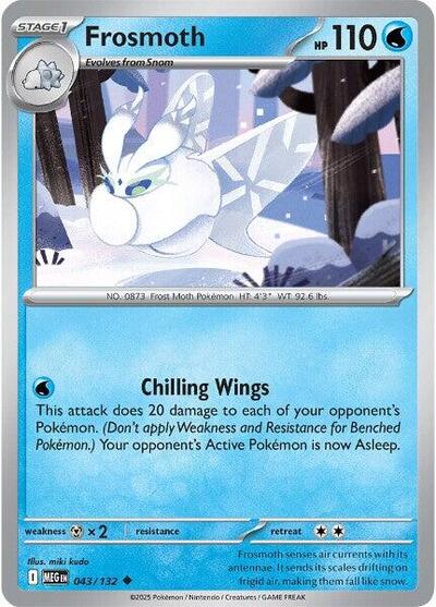 2025 Pokemon: ME01: Mega Evolution (MEG) - Frosmoth (#043/132, Uncommon) (, Near Mint)