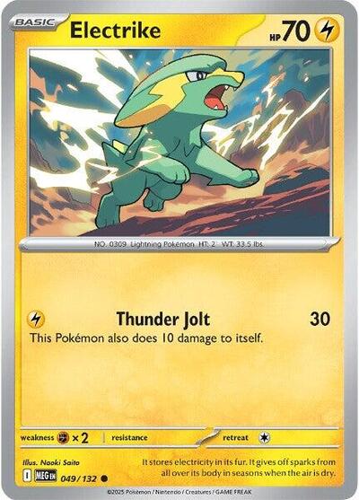 2025 Pokemon: ME01: Mega Evolution (MEG) - Electrike (#049/132, Common) (, Near Mint)