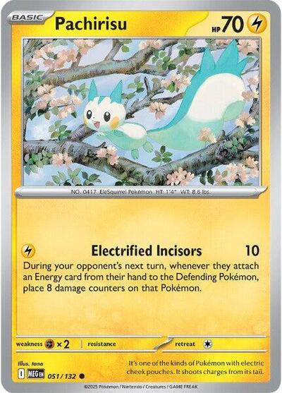2025 Pokemon: ME01: Mega Evolution (MEG) - Pachirisu (#051/132, Common) (, Near Mint)