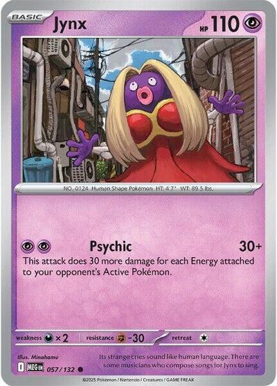 2025 Pokemon: ME01: Mega Evolution (MEG) - Jynx (#057/132, Common) (, Near Mint)