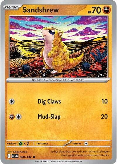 2025 Pokemon: ME01: Mega Evolution (MEG) - Sandshrew (#068/132, Common) (, Near Mint)