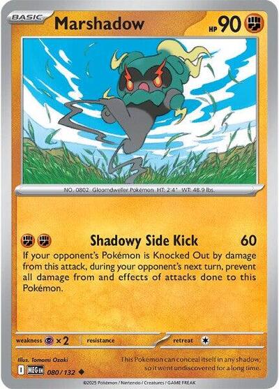 2025 Pokemon: ME01: Mega Evolution (MEG) - Marshadow 080 132 (#080/132, Uncommon) (, Near Mint)