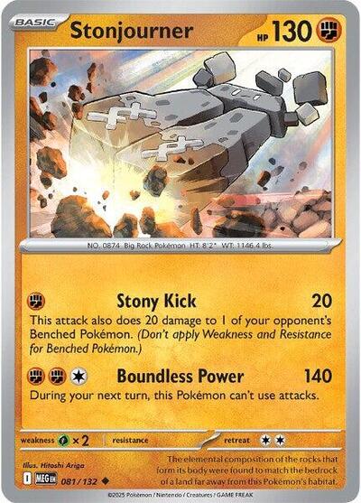 2025 Pokemon: ME01: Mega Evolution (MEG) - Stonjourner (#081/132, Uncommon) (, Near Mint)