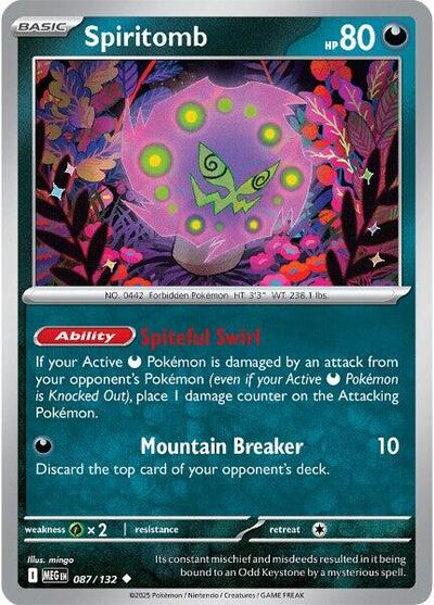 2025 Pokemon: ME01: Mega Evolution (MEG) - Spiritomb 087 132 (#087/132, Uncommon) (, Near Mint)
