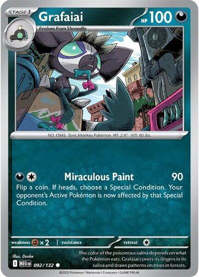 2025 Pokemon: ME01: Mega Evolution (MEG) - Grafaiai (#092/132, Common) (, Near Mint)