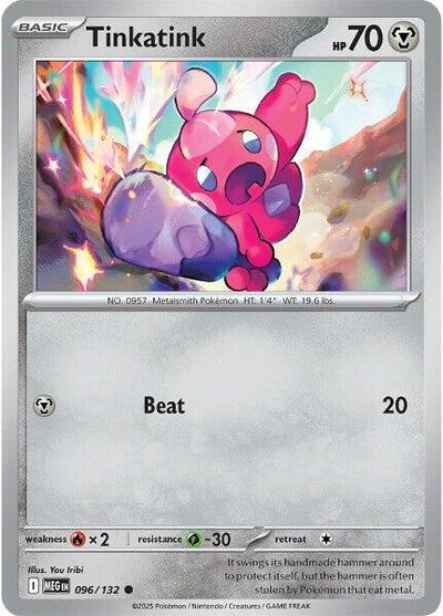 2025 Pokemon: ME01: Mega Evolution (MEG) - Tinkatink (#096/132, Common) (, Near Mint)