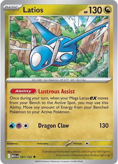 2025 Pokemon: ME01: Mega Evolution (MEG) - Latios (#101/132, Uncommon) (, Near Mint)
