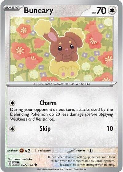 2025 Pokemon: ME01: Mega Evolution (MEG) - Buneary (#107/132, Common) (, Near Mint)