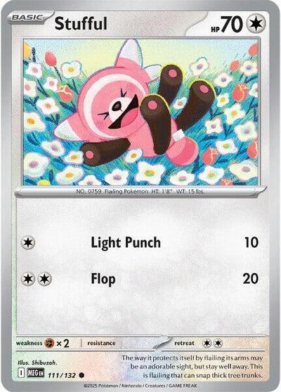 2025 Pokemon: ME01: Mega Evolution (MEG) - Stufful 111 132 (#111/132, Common) (, Near Mint)