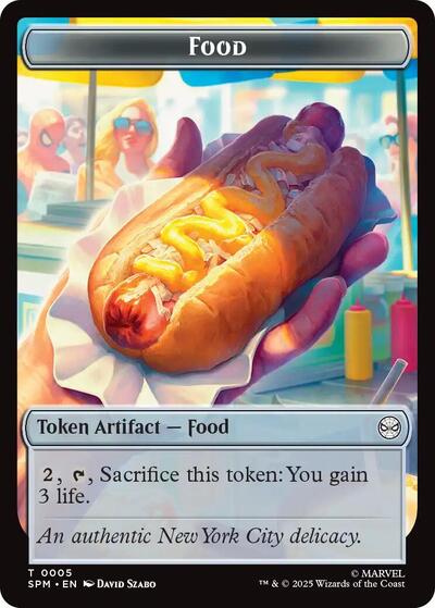 2025 Magic: The Gathering: Marvel's Spider-Man (SPM) - Food // Robot Double-Sided Token (#5 // 6, Token) (, Near Mint)