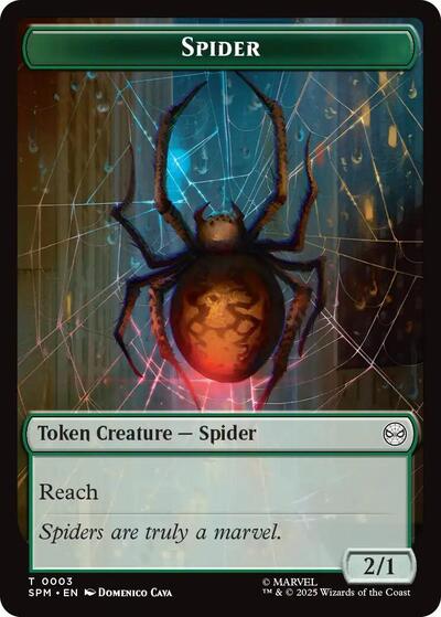2025 Magic: The Gathering: Marvel's Spider-Man (SPM) - Spider // Treasure Double-Sided Token (#3 // 7, Token) (, Near Mint)