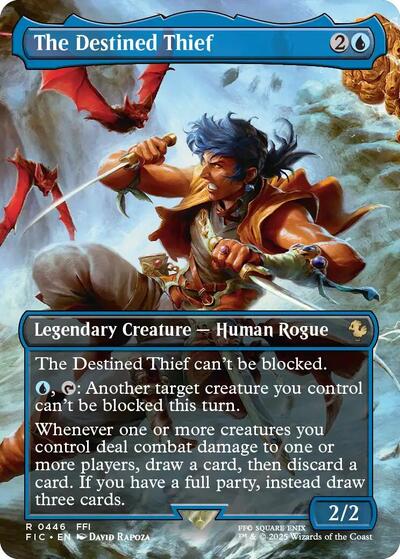 2025 Magic: The Gathering: Commander: FINAL FANTASY (FIC) - The Destined Thief Borderless (#446, Rare) (Foil, Near Mint)