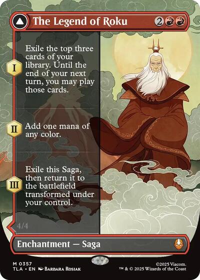 2025 Magic: The Gathering: Avatar: The Last Airbender (TLA) - The Legend of Roku Borderless (#357, Mythic Rare) (, Lightly Played)