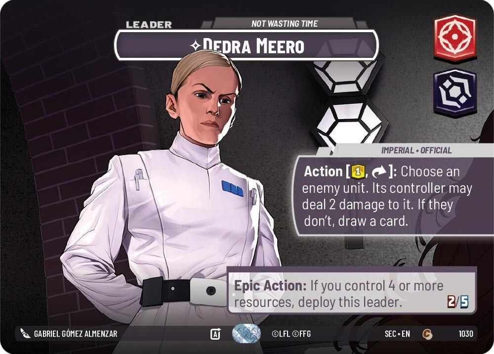 2025 Star Wars: Unlimited: Secrets of Power (SEC) - Dedra Meero - Not Wasting Time (Showcase) (#1030, Common) (Foil, Near Mint)