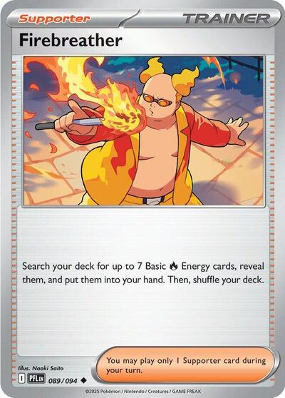 2025 Pokemon: ME02: Phantasmal Flames (PFL) - Firebreather 089 094 (#089/094, Uncommon) (, Lightly Played)