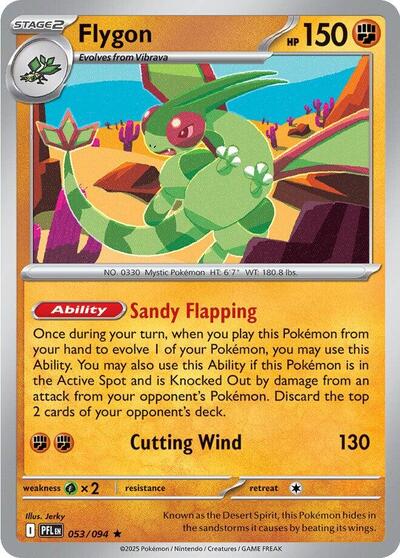 2025 Pokemon: ME02: Phantasmal Flames (PFL) - Flygon 053 094 (#053/094, Rare) (Reverse Holofoil, Near Mint)