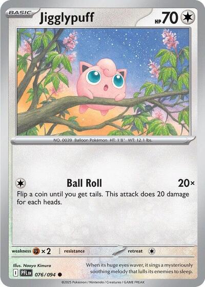 2025 Pokemon: ME02: Phantasmal Flames (PFL) - Jigglypuff (#076/094, Common) (, Near Mint)