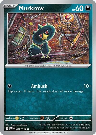 2025 Pokemon: ME02: Phantasmal Flames (PFL) - Murkrow (#057/094, Common)