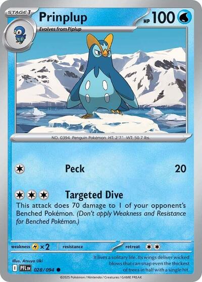 2025 Pokemon: ME02: Phantasmal Flames (PFL) - Prinplup (#028/094, Common) (, Lightly Played)