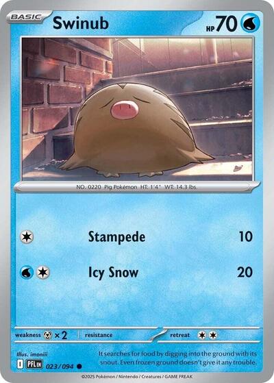 2025 Pokemon: ME02: Phantasmal Flames (PFL) - Swinub (#023/094, Common)