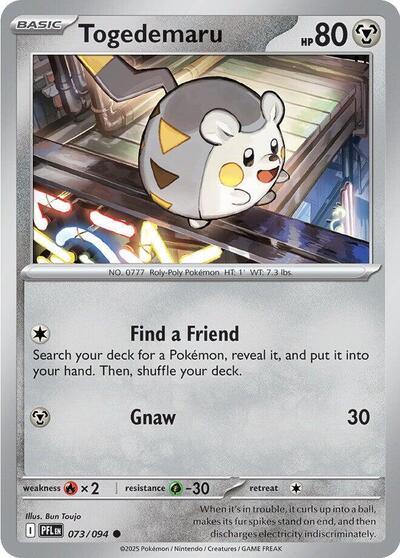 2025 Pokemon: ME02: Phantasmal Flames (PFL) - Togedemaru 073 094 (#073/094, Common) (, Lightly Played)