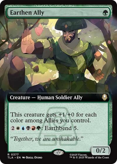 2025 Magic: The Gathering: Avatar: The Last Airbender (TLA) - Earthen Ally Extended Art (#377, Rare) (Foil, Near Mint)