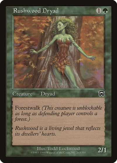 1999 Magic: The Gathering: Mercadian Masques (MMQ) - Rushwood Dryad (#263, Common) (, Near Mint)
