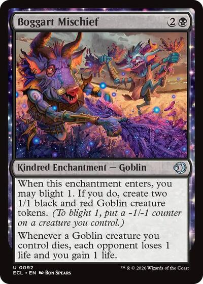2026 Magic: The Gathering: Lorwyn Eclipsed (ECL) - Boggart Mischief (#92, Uncommon)