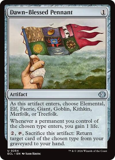 2026 Magic: The Gathering: Lorwyn Eclipsed (ECL) - Dawn Blessed Pennant (#254, Uncommon) (, Near Mint)