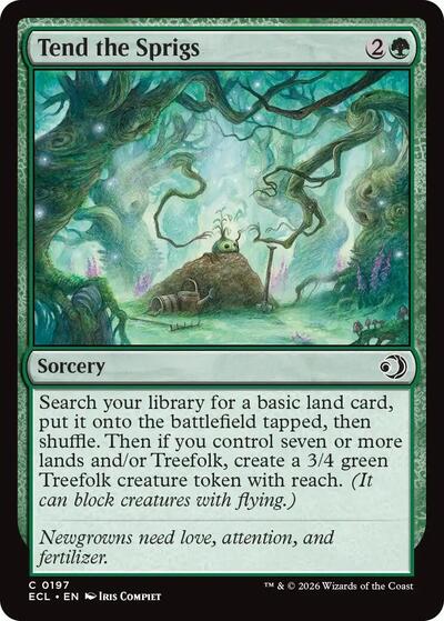 2026 Magic: The Gathering: Lorwyn Eclipsed (ECL) - Tend the Sprigs (#197, Common) (, Near Mint)