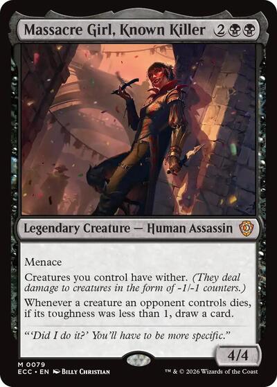 2026 Magic: The Gathering: Commander: Lorwyn Eclipsed (ECC) - Massacre Girl Known Killer (#79, Mythic Rare) (, Near Mint)