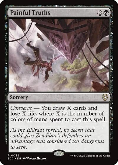 2026 Magic: The Gathering: Commander: Lorwyn Eclipsed (ECC) - Painful Truths (#82, Rare) (, Near Mint)