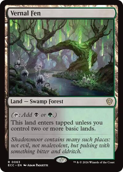 2026 Magic: The Gathering: Commander: Lorwyn Eclipsed (ECC) - Vernal Fen (#63, Rare) (, Near Mint)