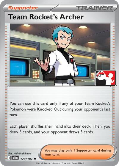 2022 Pokemon: Prize Pack Series Cards () - Team Rocket's Archer (#170/182, Uncommon) (, Near Mint)