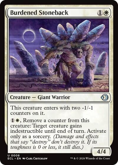 2026 Magic: The Gathering: Lorwyn Eclipsed (ECL) - Burdened Stoneback (#8, Uncommon) (Foil, Near Mint)
