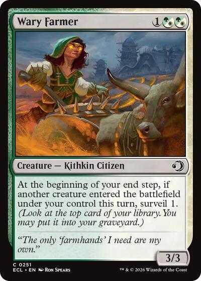 2026 Magic: The Gathering: Lorwyn Eclipsed (ECL) - Wary Farmer (#251, Common) (, Near Mint)