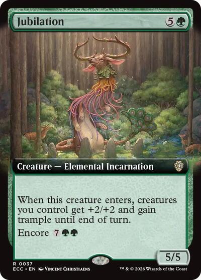 2026 Magic: The Gathering: Commander: Lorwyn Eclipsed (ECC) - Jubilation Extended Art (#37, Rare) (, Near Mint)