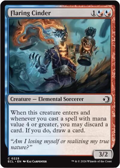 2026 Magic: The Gathering: Lorwyn Eclipsed (ECL) - Flaring Cinder (#225, Common)