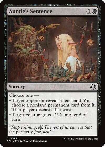 2026 Magic: The Gathering: Lorwyn Eclipsed (ECL) - Aunties Sentence (#85, Common)