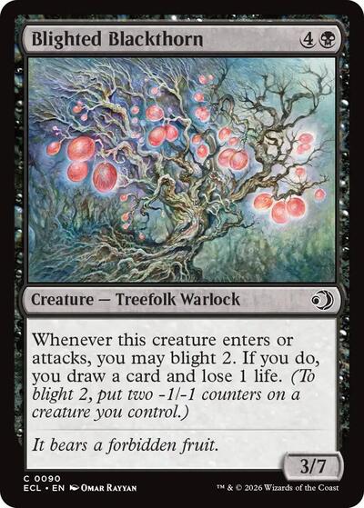 2026 Magic: The Gathering: Lorwyn Eclipsed (ECL) - Blighted Blackthorn (#90, Common)