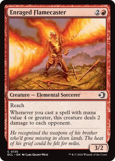 2026 Magic: The Gathering: Lorwyn Eclipsed (ECL) - Enraged Flamecaster (#135, Common) (, Near Mint)