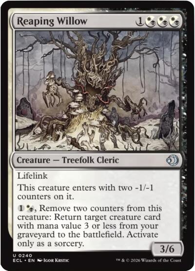 2026 Magic: The Gathering: Lorwyn Eclipsed (ECL) - Reaping Willow (#240, Uncommon) (, Near Mint)