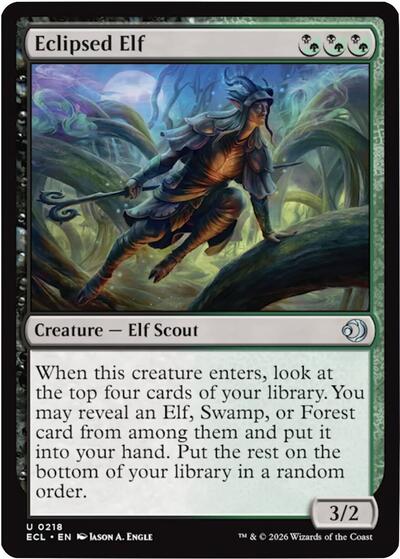 2026 Magic: The Gathering: Lorwyn Eclipsed (ECL) - Eclipsed Elf (#218, Uncommon) (, Near Mint)